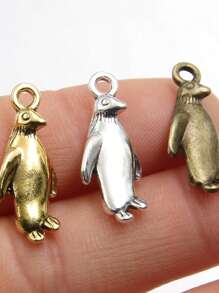20pcs/Set 2 Color 10*23mm DIY Alloy Accessories, Penguin Charm Pendant, Jewelry Making Materials For Necklace, Bracelet, Bag
