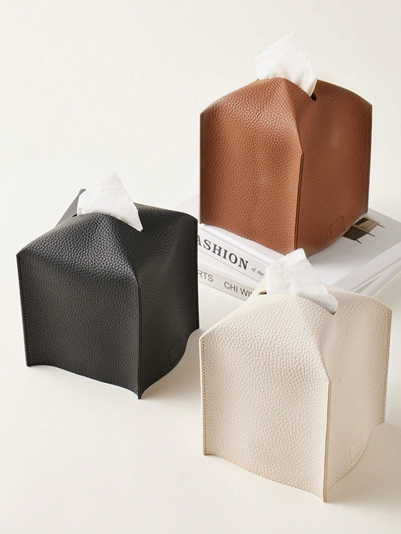 قطعة واحدة صندوق مناديل جلد الناعمة المربع الفخم ب...