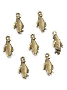 20pcs/Set 2 Color 10*23mm DIY Alloy Accessories, Penguin Charm Pendant, Jewelry Making Materials For Necklace, Bracelet, Bag
