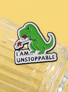 1 件 I AM UNSTOPPABLE 绿色恐龙胸针创意卡通动物徽章包包服装配饰赠送朋友日常珠宝配饰 - 綠色 - 查看 7