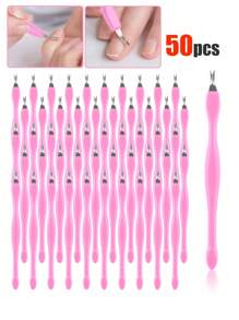 100 piezas Cortador de cutículas con forma de V, horquilla con forma de V para cutículas, eliminador de cutículas, herramienta de doble cabeza en forma de V para el cuidado de uñas y pies, herramienta de cuidado para el hogar y el salón de uñas. 90/80/70/60/50/40/30/20/10/1 pieza