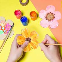 12/24 Pcs DIY Wooden Floral Decor Pieces - Colorful Spring Decorative Cutouts With Ropes, Suitable For Hanging, Floral Decor, Wooden Floral Cutouts, Florals