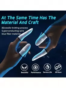 4pcs(2 Pairs) Gaming Finger Sleeves With Metal Case, Breathable Finger Caps For Phone Game Touch Screen Controls