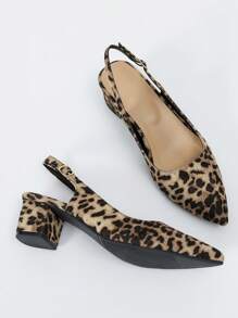 Wide Fit Women's Pointed Toe Slip-On Kitten Heel Sandals, Elegant And Versatile For Spring/Summer