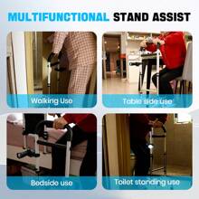 1pc Elderly Bedside Bed Guard Rails Punch Free Wake Up Booster, Armrest Beside The Bed Bathroom Elderly Assisted, Get Up Aids, Easy Riser Bed Rail Assist Bar Handle With Storage Pouch - màu đen - Xem 4