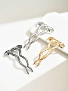 1pc/3pcs/4pcs Ballet Bow U-Shaped Hairpin, Simple And Fashionable Hair Accessories, Daily Casual Hair Accessories