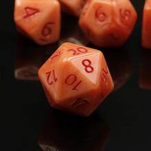 7pcs Polyhedral Dice Set, Orange Body With Red Numbers, Suitable For Party Games, Festivals & Gatherings - Orange - View 4