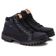 Men's Urban Casual Adventure Tractor Boot Super Comfortable Any Occasion - 黑色 - 查看 3