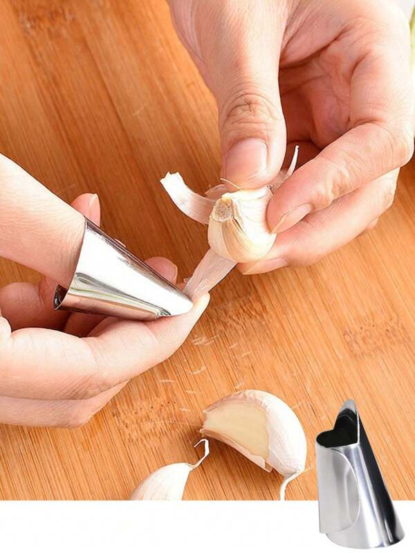 1 Stück multifunktionales Edelstahl Handschutz Schälwerkzeug, Küchen Anti-Schnitt Bohnen und Garnelen Schäler-Gadget, Schälwerkzeug für grüne Bohnen/Wassernüsse/Meeresfrüchte, Haushaltskoch Fingerschutz, praktisches Küchen-Gadget Geschenk zum Muttertag