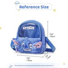 Miniso Disney Furry Series Cute Stitch Crossbody Bag With Adjustable Straps Ideal Gifts For Stitch Fans (Blue) (1 PC)