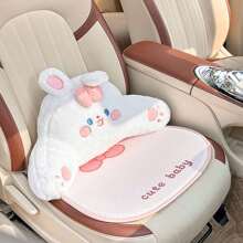 车用头枕腰靠垫汽车腰部支撑垫四季通用卡通兔子车用枕头舒适护颈