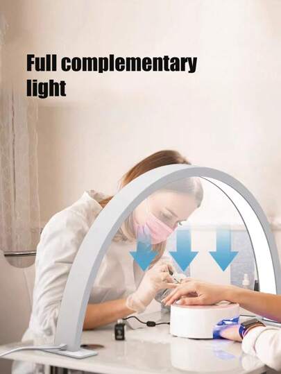 1PC 14in/20in Size Nail Fill Light, LED Fill Light Table Lamp, Full Fill Light, USB Power Supply, Suitable For Beauty Salon, Nail Salon, Commercial Lighting Fill Light, Lighting Nail Table Lamp, White/Pink