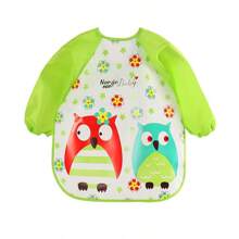 1pc Cartoon Pattern Feeding Bib With Long Sleeves For 0-6 Years Old Children, Durable Polyester, Adjustable Hook & Loop Closure - Multicolor - View 14