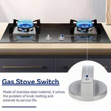 6 Stücke 8mm Herdknöpfe Ersatz, Zinklegierung Kochgeräte Kontrollschalter Metallknöpfe, geeignet für Küchenofen, Gasherd, Mikrowelle (45°-Schalter), einfacher direkter Austausch, ohne Werkzeuge erforderlich