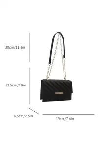 Bolso pequeño con diseño de cadena de textura rombos versátil y de moda