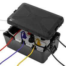 Weatherproof Electric Box For Outdoors 32 X 22 X 13 Cm IP54 Weatherproof Outdoor Outlet Cover Extension Cord Covers Protect Outlet Plug Timer Power Strip Holiday Light - Black - View 2