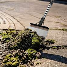 Multifunctional Cleaning Shovel With Handle, Garden Scraper Tool With Adjustable Stainless Steel Long Handle, Moss Remover Tool - Silver - View 5