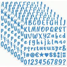 Set de 8 hojas de pegatinas de letra brillante con brillo dorado, plateado y negro. Las letras y los números cursivos adhesivos se usan para etiquetas DIY, para tarjetas de felicitación, decoración de scrapbook, buzón, cocina, gorro de graduación, logotipo, manualidades