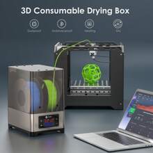 3D Drucker Filament Trockner, PTC Dehydrator Trockner Box, Temperatur Feuchtigkeitskontrolle, 2 Spule kompatibel mit 1.75mm, 2.85mm, 3.00mm - Silber - Übersicht 6