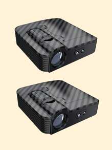 2 piezas de luces de bienvenida inalámbricas con sensor de infrarrojos - Proyector de puerta de fibra de carbono LED con proyección de logotipo - Alimentado por batería, fácil de instalar con cinta adhesiva de doble cara - Universal para todos los modelos de automóviles, luces de cortesía de detección automática de entrada para Toyota, Audi, BMW, Nissan, Peugeot, Renault, Chevrolet, etc.