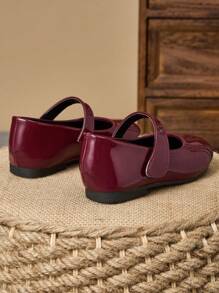 1 Paio di Scarpe in Pelle Verniciata Lucida per Ragazze da Scuola/Recita, Scarpe da Cerimonia con Punta Tonda e Suola in Morbida Pelle, Stile Scolastico Carino e Alla Moda