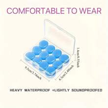 6/12pcs Reusable Moldable Silicone Earplugs, Earplugs Putty Suitable For Swimming And Sleeping - Waterproof, Soft & Comfortable Fit, Blue - For Water Activities, Comfortable Design, Sleeping Earplugs