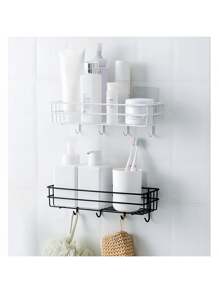 Półka łazienkowa, półka na toaletę, wieszak na ręczniki papierowe, wodoodporna i bezuderzeniowa łazienka nad toaletą, przechowywanie kosmetyków łazienkowych, przechowywanie butelek z przyprawami kuchennymi, montaż bezuderzeniowy, w tym 2 naklejki bezśladowe, wodoodporna i odporna na wilgoć, duża nośność, półka łazienkowa zaprojektowana dla osób, które dążą do czystego i wygodnego życia Wystrój łazienki w domu Organizer łazienkowy Lato