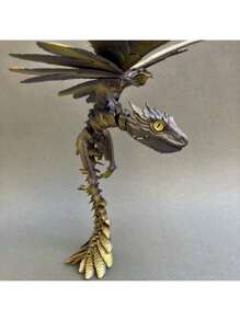 Juguete de modelo impreso en 3D, juguete de dragón volador genial con boca móvil, dragón emplumado impreso en 3D, modelo de dragón volador, modelo de juguete de dragón con articulaciones móviles, decoración de escritorio para el hogar, modelo de juguete de dragón coleccionable