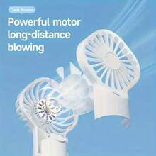 Ventilador de niebla portátil F3 - Rosa, funcionamiento silencioso, 4 ajustes de velocidad, recargable por USB, batería de 800mAh, accesorio humidificador de atomización por nano tecnología para una distribución uniforme