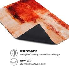 1pc Abstract Pattern Printed Anti-Slip Diatomite Kitchen Rug, 3D Printed Rectangular Carpet Suitable For Living Room, Bedroom, Hallway, Bathroom, Laundry Room - Polyester Carpet For Indoor Outdoor Home Decor