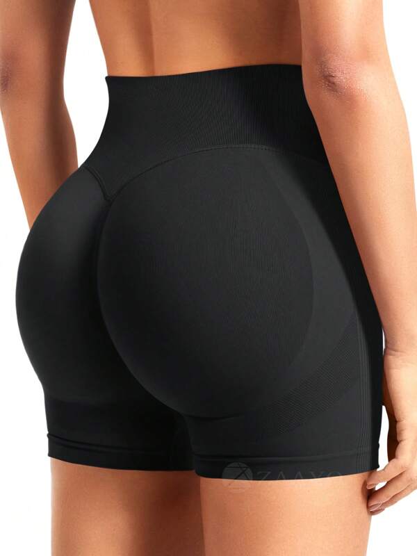 VOYJOY Short de sport pour femme, short de gym, taille haute, dos en V, pour soulever les fesses, pour motard, pour l'été, pour le fitness