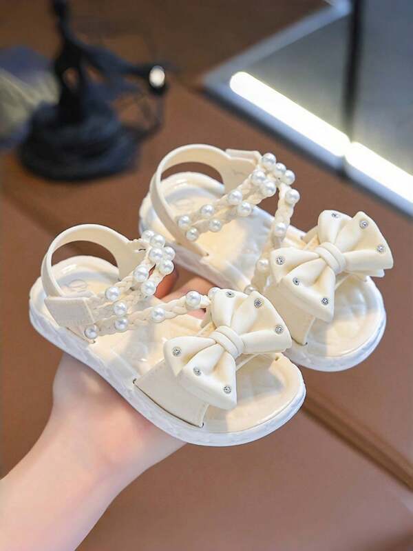 2025 New Girls Summer Fashion Open-Toe Flower Princess Shoes, Kids Lightweight Breathable Sandals, Thick-Sole Non-Slip Beach Shoes For Little Girls
