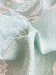 2/3pcs Flower Printing, Small Floral, Leaves, Cotton Anti-Pilling, Girls, Students, Fresh And Simple, Super Soft, Lovely, Four Seasons, Sanding Quilt Cover, Home Bedding, Kit, Excluding Quilt Core,Twin Queen King - Pastel Green - View 10