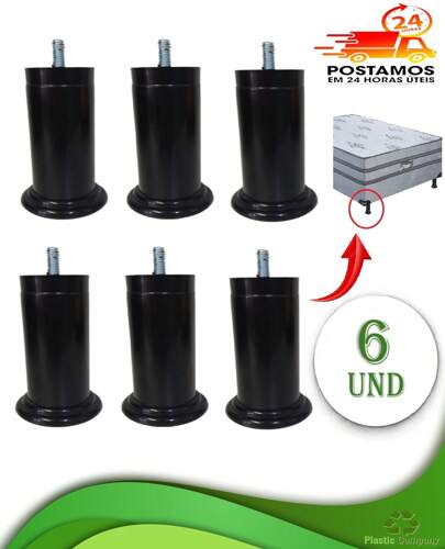 Kit – 6 Pé Cama Box & Baú | Plástico Universal 12cm