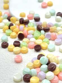 30pcs Resin Macaroon Dessert Nail Art Decorations, Vibrant Colors, Beautiful Nail Accessories To Boost Your Mood