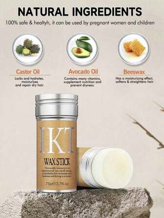  IKT IKT 发蜡棒 - 适用于假发和自然头发，后梳顺滑，抚平散落的头发，控制边缘，防毛躁，持久定型，易于涂抹，不油腻