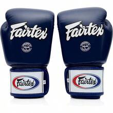Fairtex BGV1 Leather Black Universal Boxing Gloves - NEW - Blue - View 4