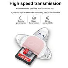 NetHong Multi-Port 4 In1 Universal SD TF Card Readers USB C SD TF Memory Card Readers~UK - 粉色 - 查看 7