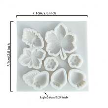 Strawberry Leaf And Flower Shape Mold Set, Resin Silicone Molds For Decoration, Crafting And DIY Crafts, Making Clay Crafts, Candles And Other DIY Tools, Valentine's Day, Mother's Day, Father's Day, Birthday Gifts - White - View 2