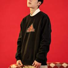 Adidas Men's Sweatshirt Spring New Arrival Sporty Casual Crew Neck Pullover IT3989 - Black - View 4