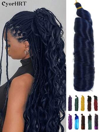 22インチ 合成 フレンチカール ヒートレジスタント ヘアエクステンション ナチュラルウェーブ ルーズウェーブ ウォーターウェーブ ゴールド グリーン パープル ダークブルー ブラック オンブレ ブラウン ブラック→レッド マルチカラー カラフル クロシェ編み込み ヘアエクステンション ウェーブカール 女性と女の子のデイリー ホリデー パーティー ミュージックフェスティバル用