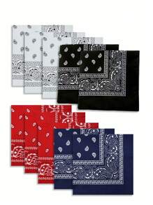 FADZOYLE Khăn quàng cổ họa tiết Paisley in hình đầu quấn khăn quàng cổ đa năng khăn tay vuông khẩu trang băng đô cho phụ nữ mặc khi dự tiệc - khăn tay - Xem 4
