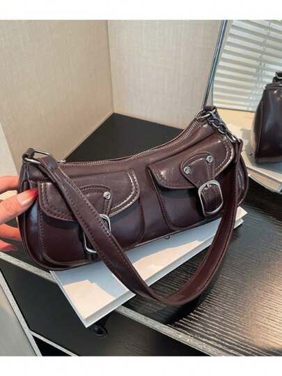 Bolsa de Ombro Baguete Fivela Casual Sofisticada Moderna[1004]