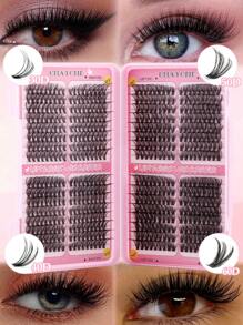 Libro de pestañas postizas con 576 racimos de rizos tipo D de alta capacidad, 30D+40D+50D+60D mezcla de longitudes de 8-16 mm, para maquillaje DIY y belleza. Pestañas postizas negras suaves y densas que amplían y embellecen los ojos, con extensiones de pestañas individuales gruesas y esponjosas, adecuadas para principiantes, para uso diario, viajes, fotografía, reuniones, bodas y maquillaje.