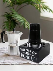 1 件质朴木质杯架、派对杯架、标记槽、储物盒、耐用且可重复使用的杯架、饮料分配器、咖啡店用品、酒吧用品、餐厅装饰、农舍用品、一次性杯子收纳架、婚礼用品、新娘送礼会礼品、1 岁生日派对装饰、婴儿送礼会用品、厨房装饰、餐厅装饰、家居装饰、适合大多数塑料杯