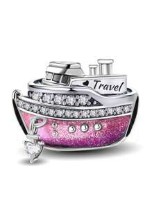 1PC 925 Sterling Silver Fashionable Ship France Arc De Triomphe Peru Alpaca Pendant Beads Charm Suitable For Bracelets DIY Women's Jewelry - Silver - View 13