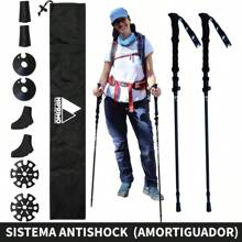 Hiprimo Bastones para Senderismo Ajustables Plegables Ergonómicos Hechos de Aluminio 7075 Ligeros con Bloqueo Rápido | Caminata Montaña | Trekking Poles - Caqui - Ver 3