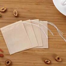 100Pcs Disposable TeaBags With String Household Filter Bag For Coffee Foot Bath Natural Wood Pulp Paper Spice Filters Teabag