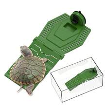 1pc Foldable Suction Cup Turtle & Lizard Climbing Ladder, Strong Adhesion, Textured Plastic, Suitable For Reptile And Amphibious Pets - Green - View 9
