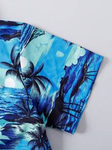 Cămașă hawaiană Aloha, cu mânecă scurtă, ocazională, respirabilă, de vară